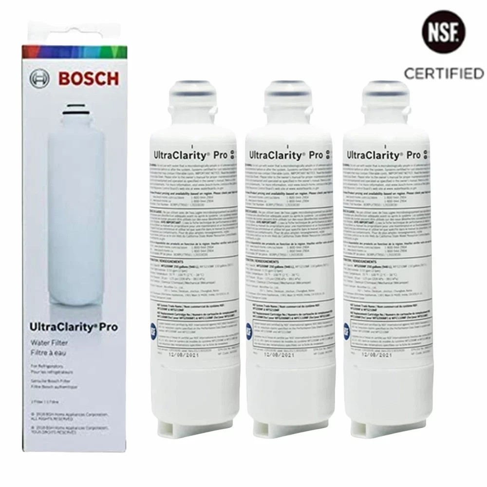 3 PACK Bosch Ultra Clarity Pro BORPLFTR50 Water Filter White #WFS200MF/WFS210MF