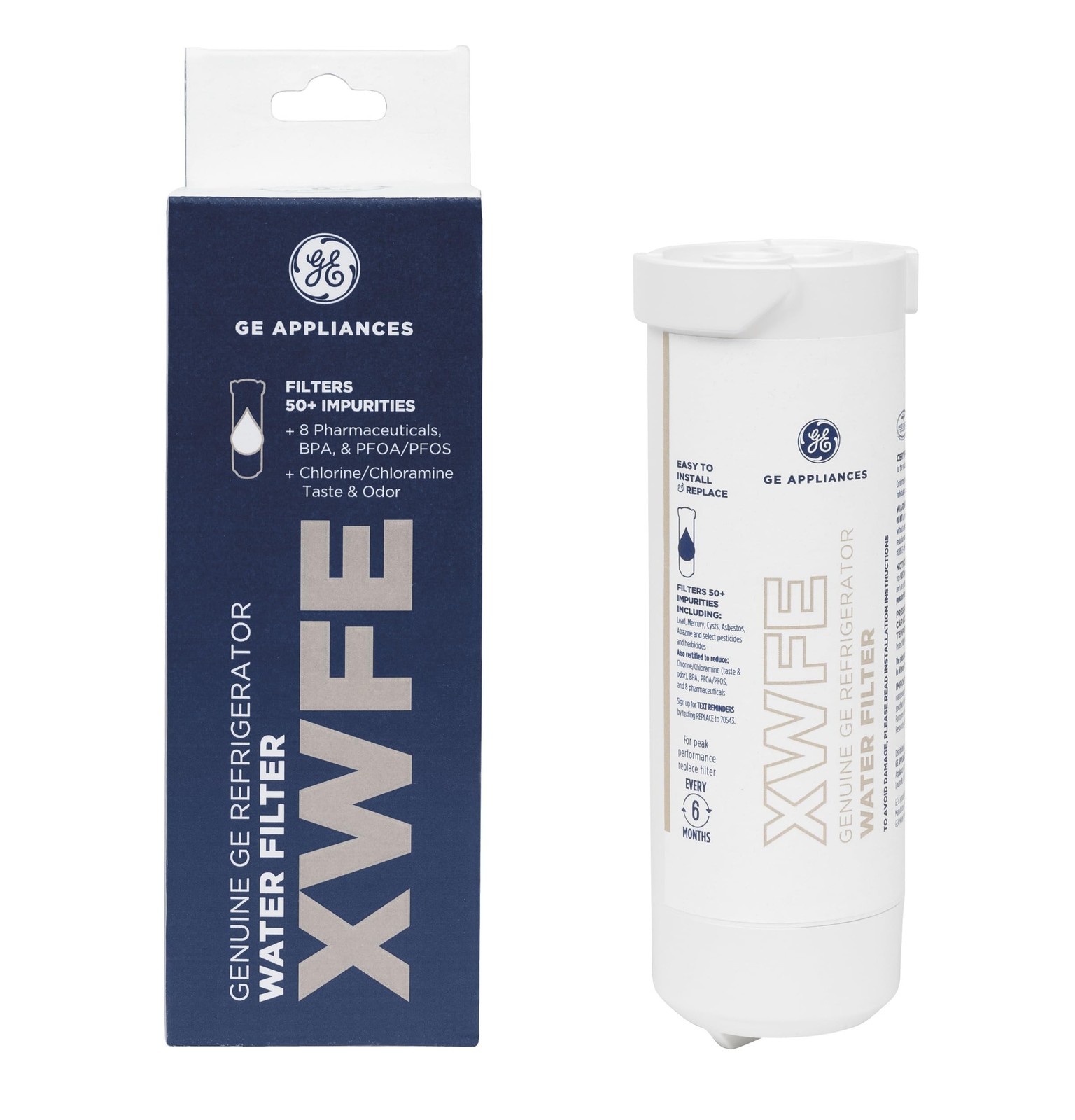 GE XWFE Refrigerator Water Filter Used Pack of 1 Genuine White Certified