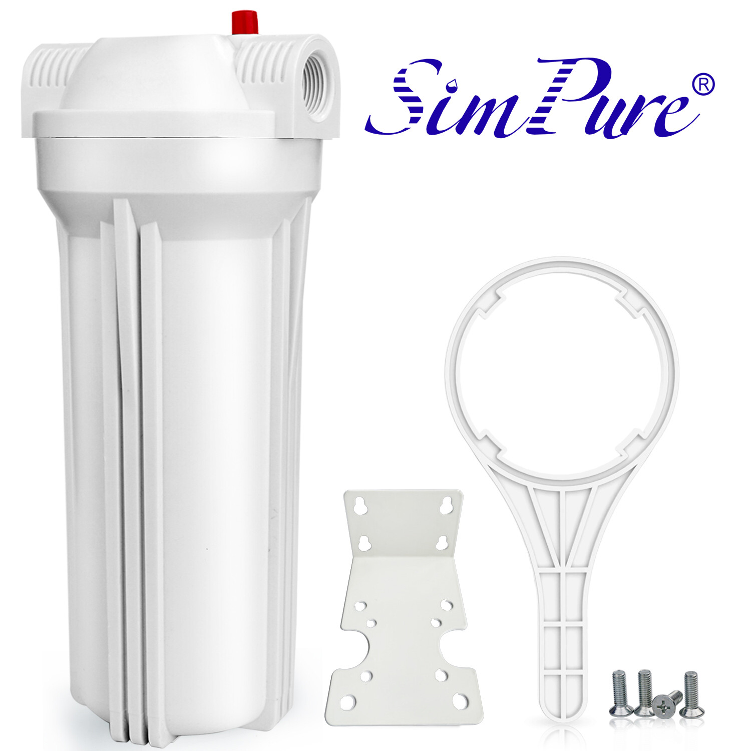 SimPure 10″ x 2.5″ Whole House Water Filter Housing Filtration System 3/4″ NPT