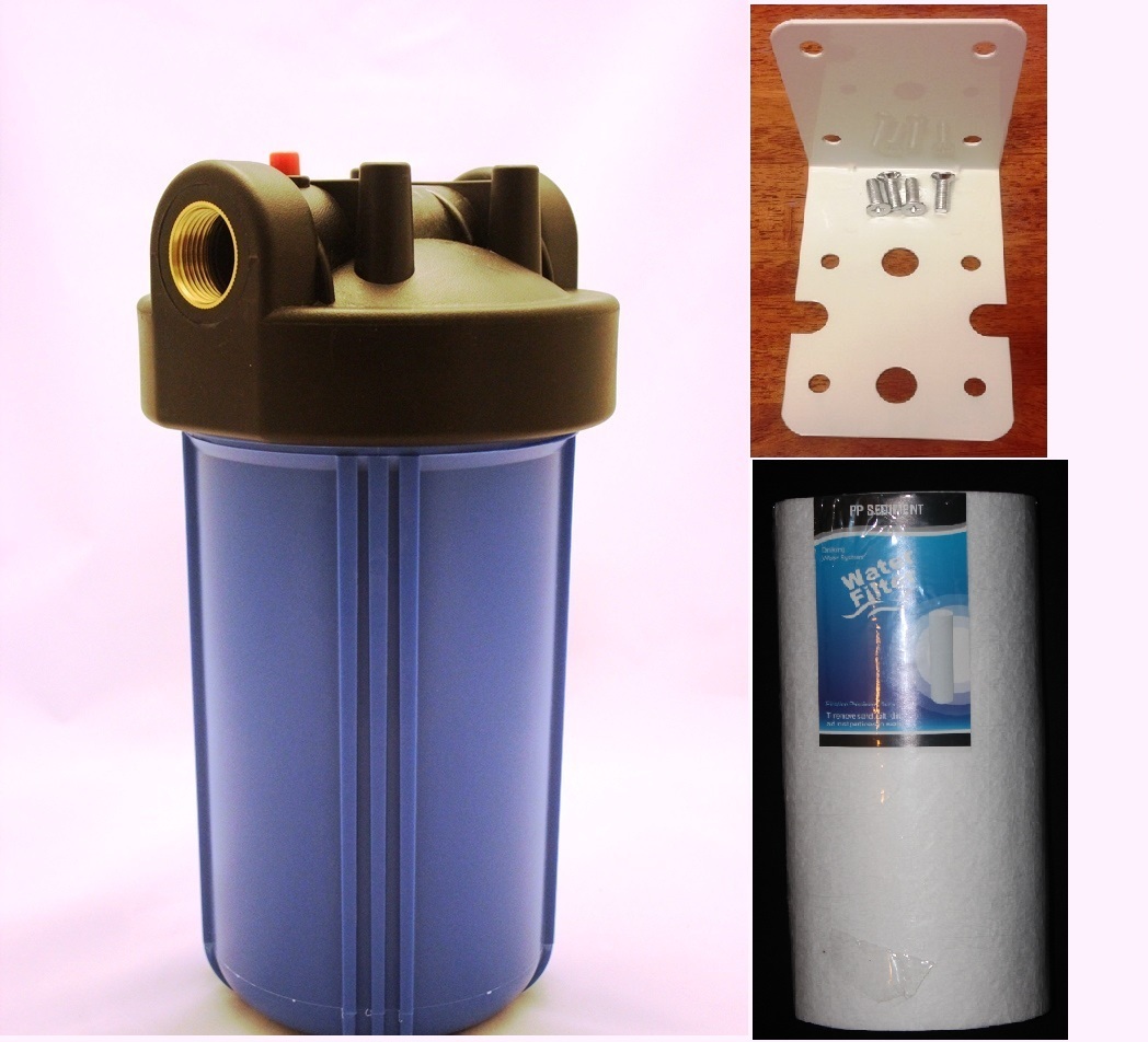 Big Blue 10″ Whole House Water Filter System (3/4″ Port)+Mounting Bracket+Filter