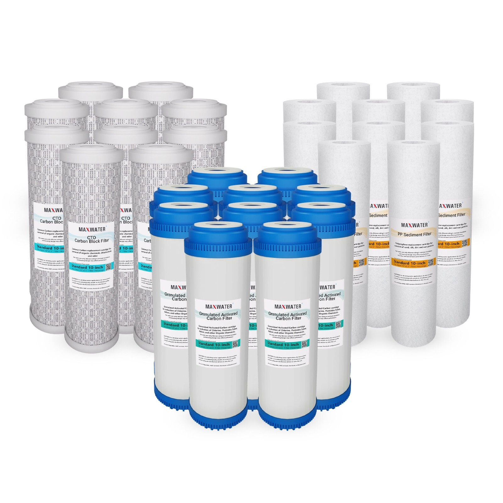 Whole House Replacement Filters Coconut Shell Carbon Inline Sediment and GAC