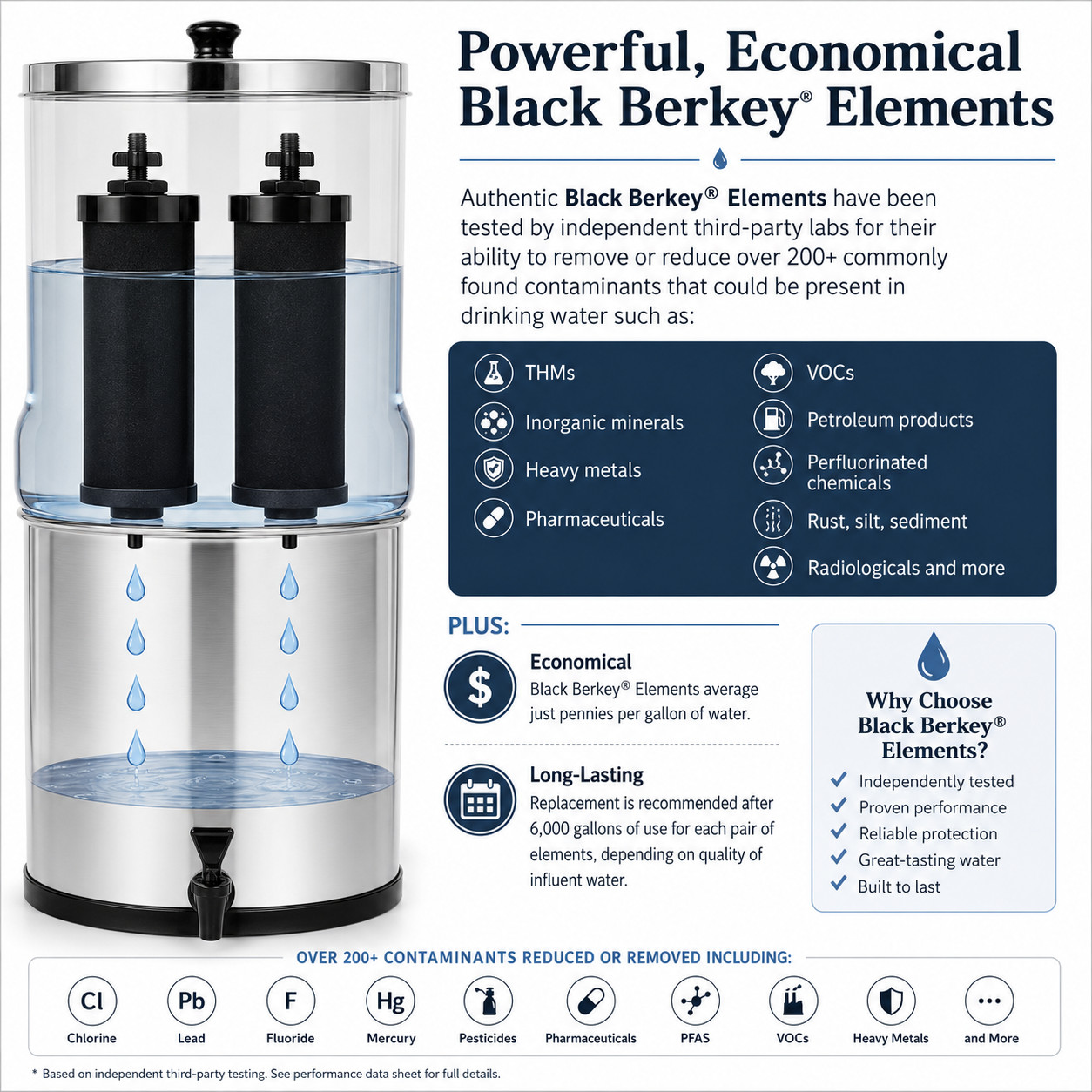 Black Berkey BB9-2 Water Filter Replacement Elements 2 | 4 | 8 Packs