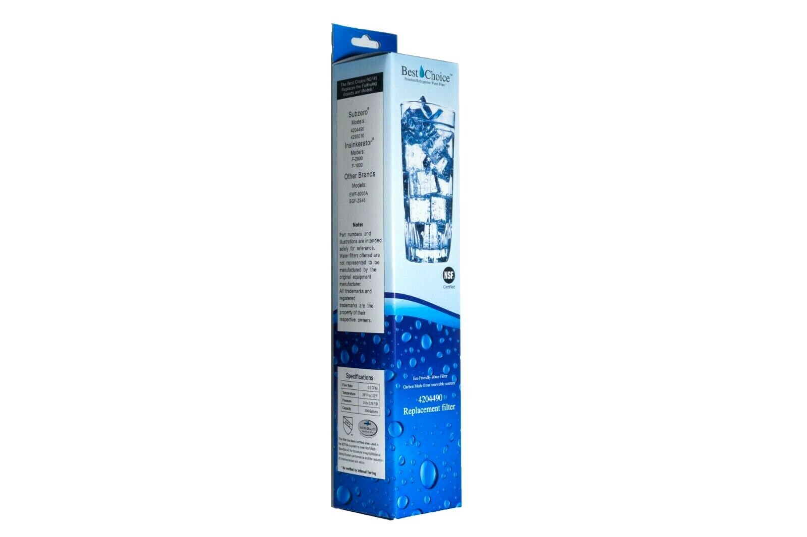 Fits InSinkErator F-1000 Sub-Zero 4204490 4290510 Water Filter NSF42 Certified