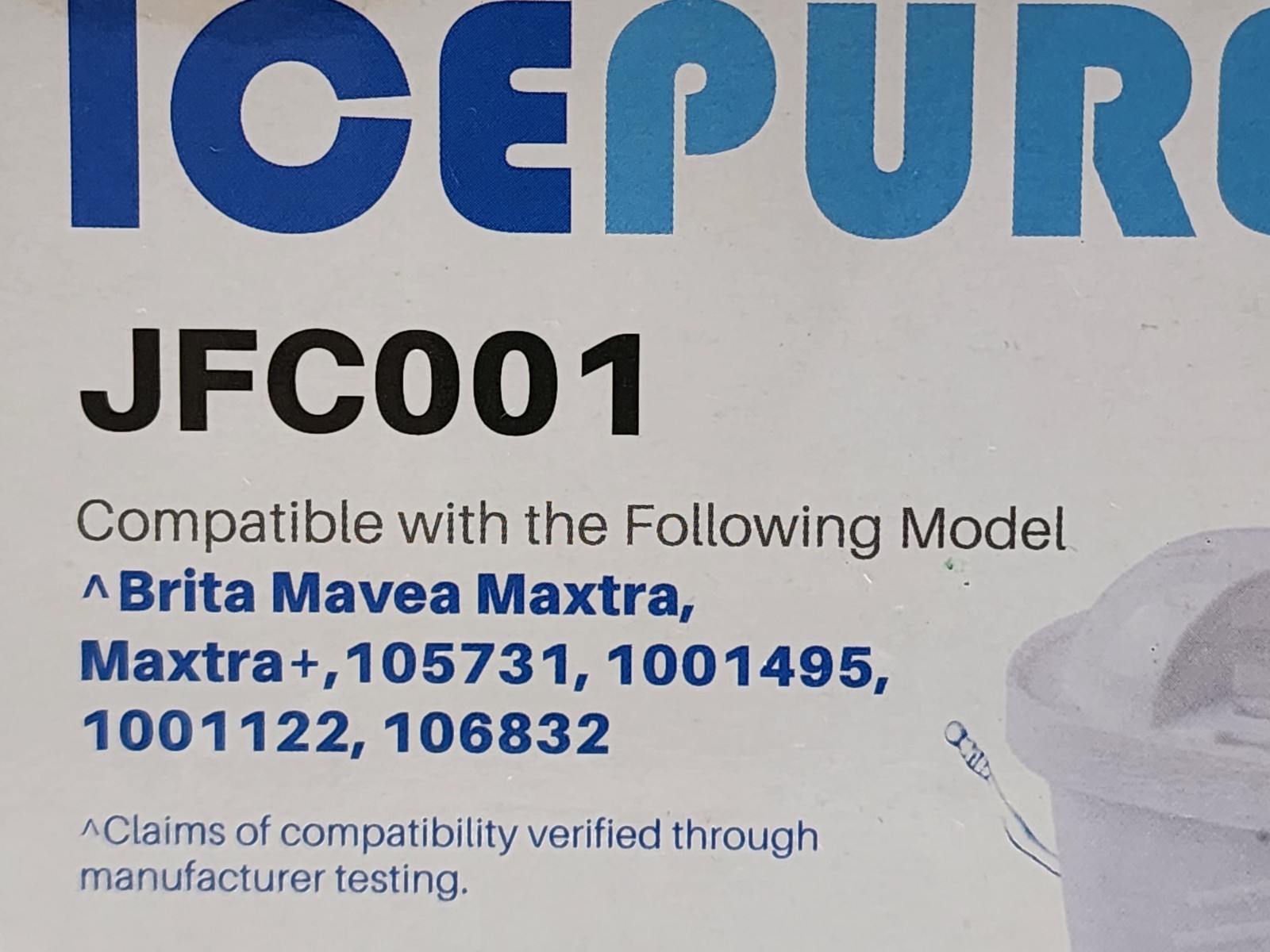 3 Pk ICEPURE JFC001 Pitcher Water Filter Compatible w/ Brita Maxtra+ Maxtra Mava