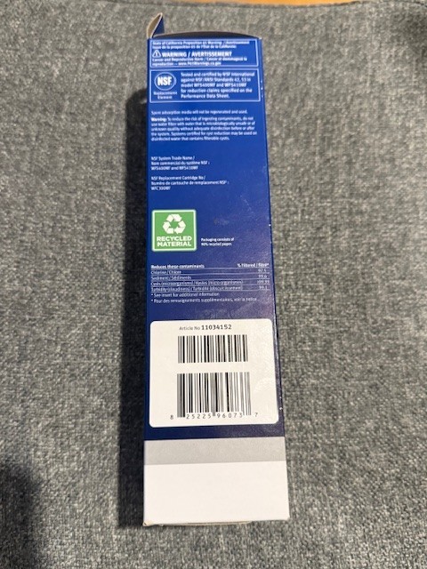 Brand New Bosch Ultra Clarity Water Filter for refrigerators, 1 filter #11034152