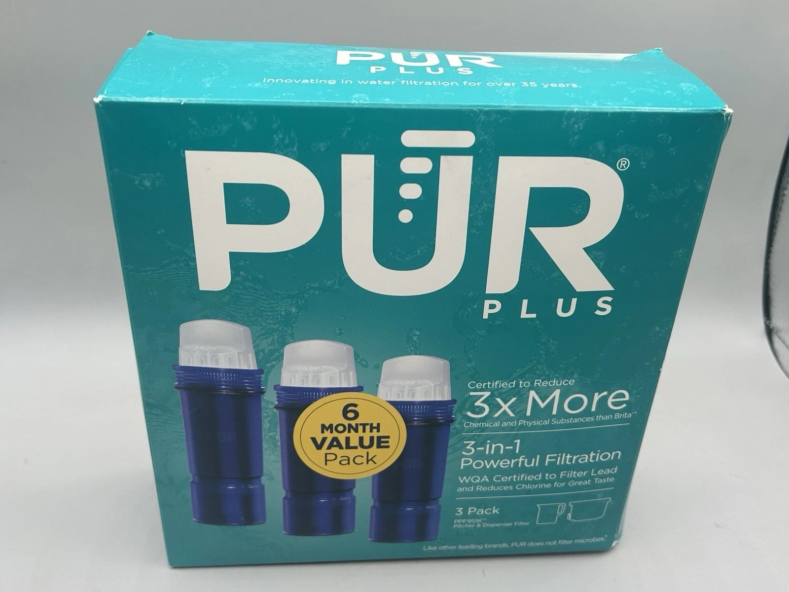 PUR PPF951K3 Lead Reduction Water Pitcher Replacement Filter – 3 Pack New