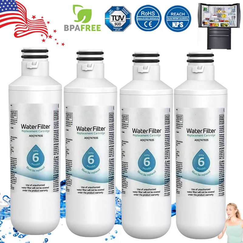 4Pack Replacement Refrigerator Refresh Ice Water Filter for LG LT1000P ADQ747936