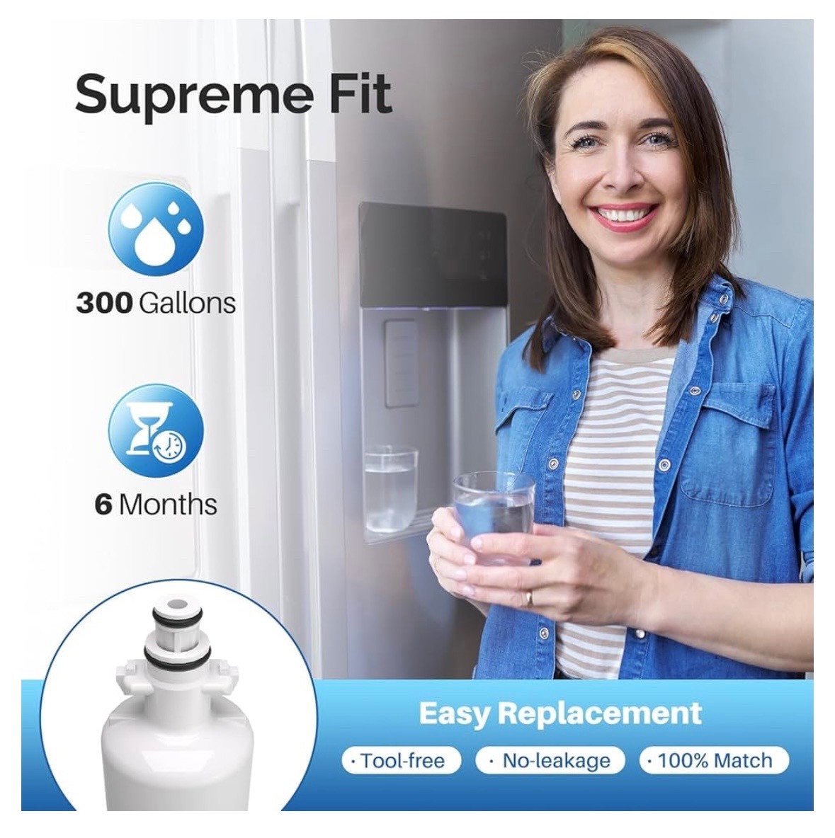 4 PACK ICEPURE ADQ36006101 LG LT700P Kenmore Elite 9690 Water Filter RWF1200A