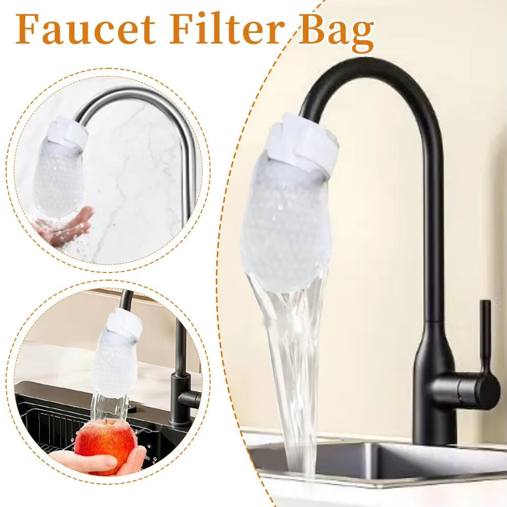 100PCS Cotton Filter Bag For Faucet, DIY Faucet Filter Cotton Bags Water Filters