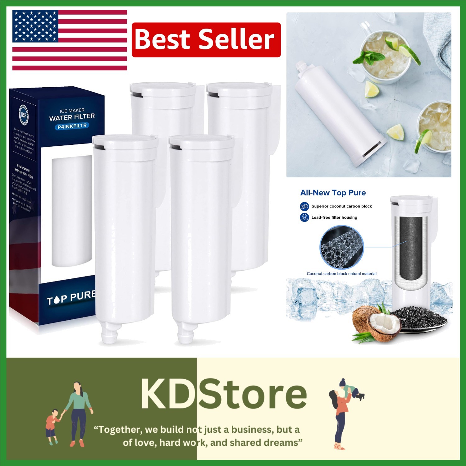 Carbon Fiber Filters 4-Pack for Fresh-Tasting Nugget Ice – Easy Install