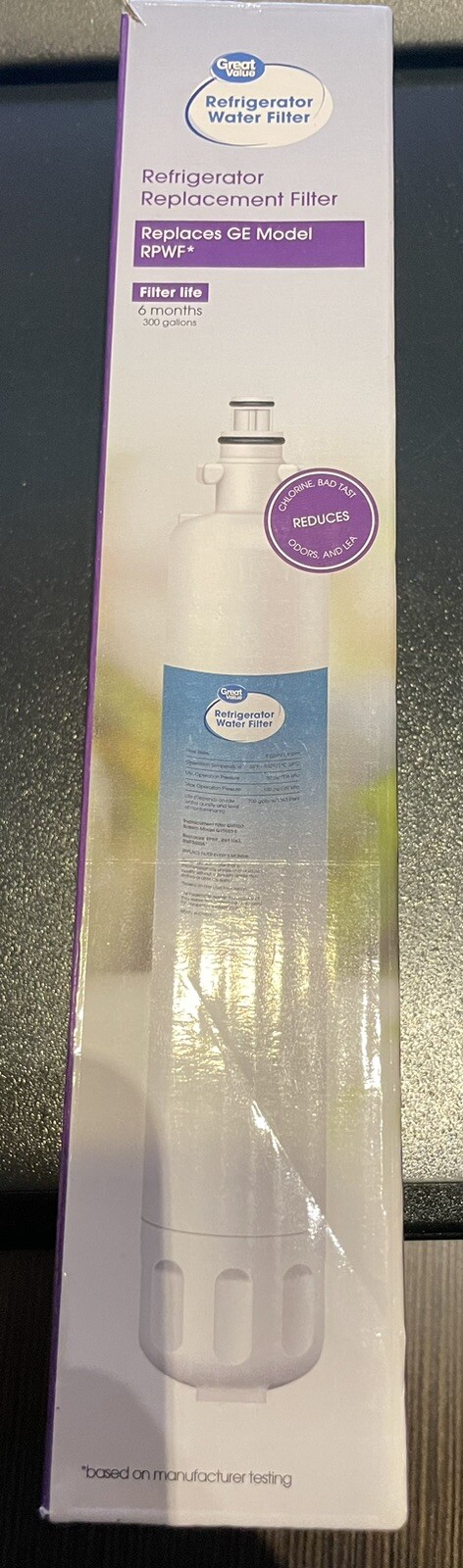 Great Value Refrigerator Water Filter Replaces Ge Model RPWF 6months 300 gallons