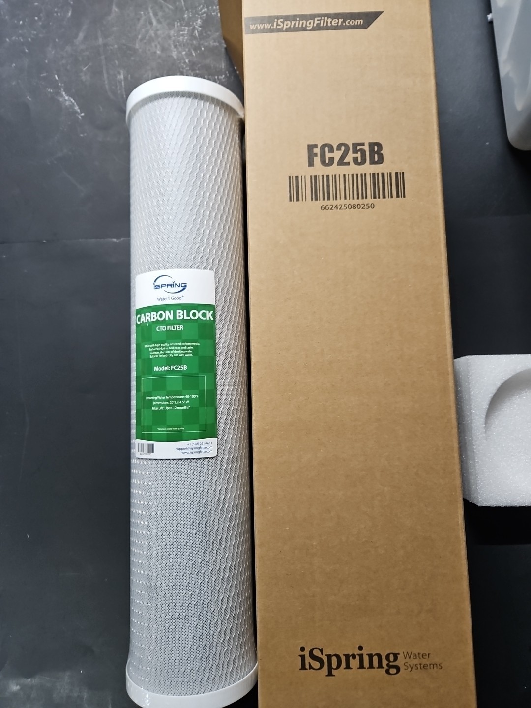 iSpring FC25B Whole House Water Filter, CTO Carbon 1 Count (Pack of 1), Gray