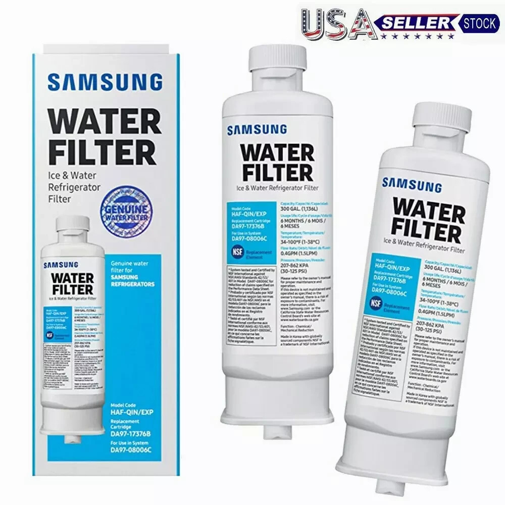 2 PACK Genuine Samsung DA97-17376B HAF-QIN/EXP REFRIGERATOR Water Filter