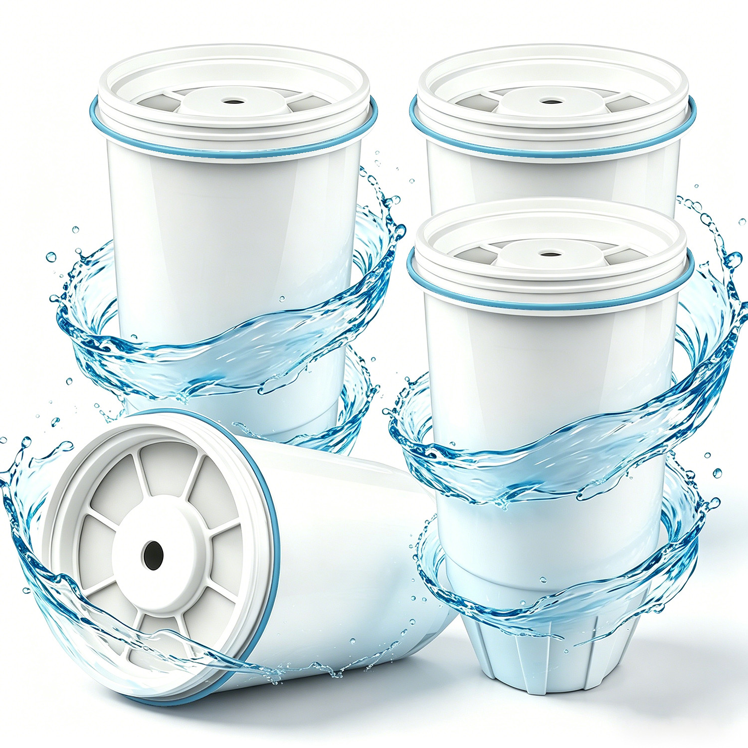 4 Pack Water Filter Replacement Fit for Zero Pitcher and Dispenser ZR-001 ZR-004