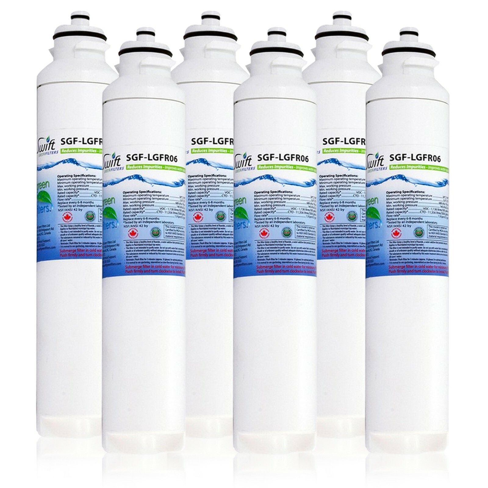 SGF-LGFR06 Compatible with LG M7251242FR-06, M7251252FR-06 filter (6 Pack)