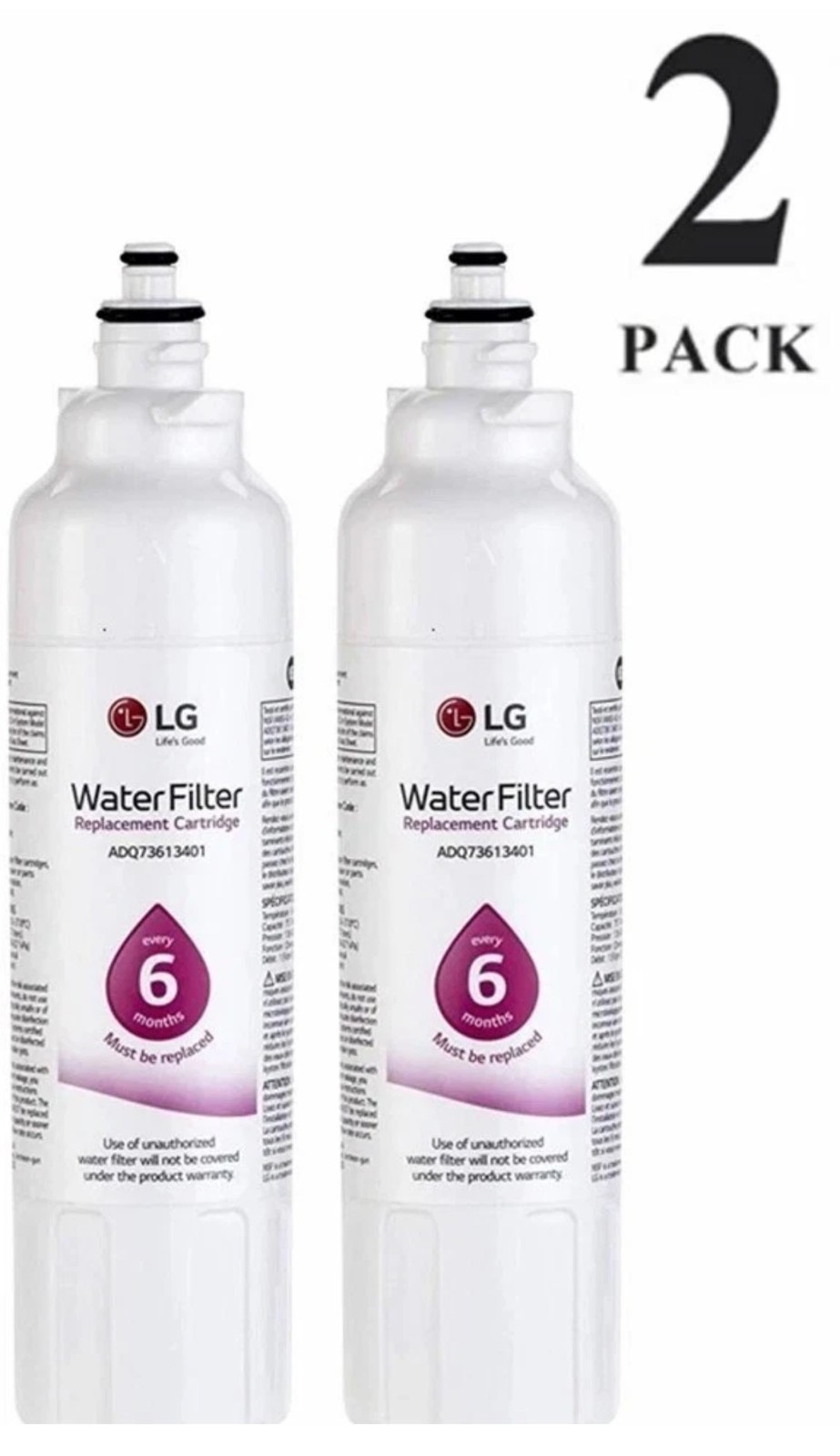 LG LT800P Lot Of 2 – 6 Month / 200 Gallon Replacement Refrigerator Water Filter