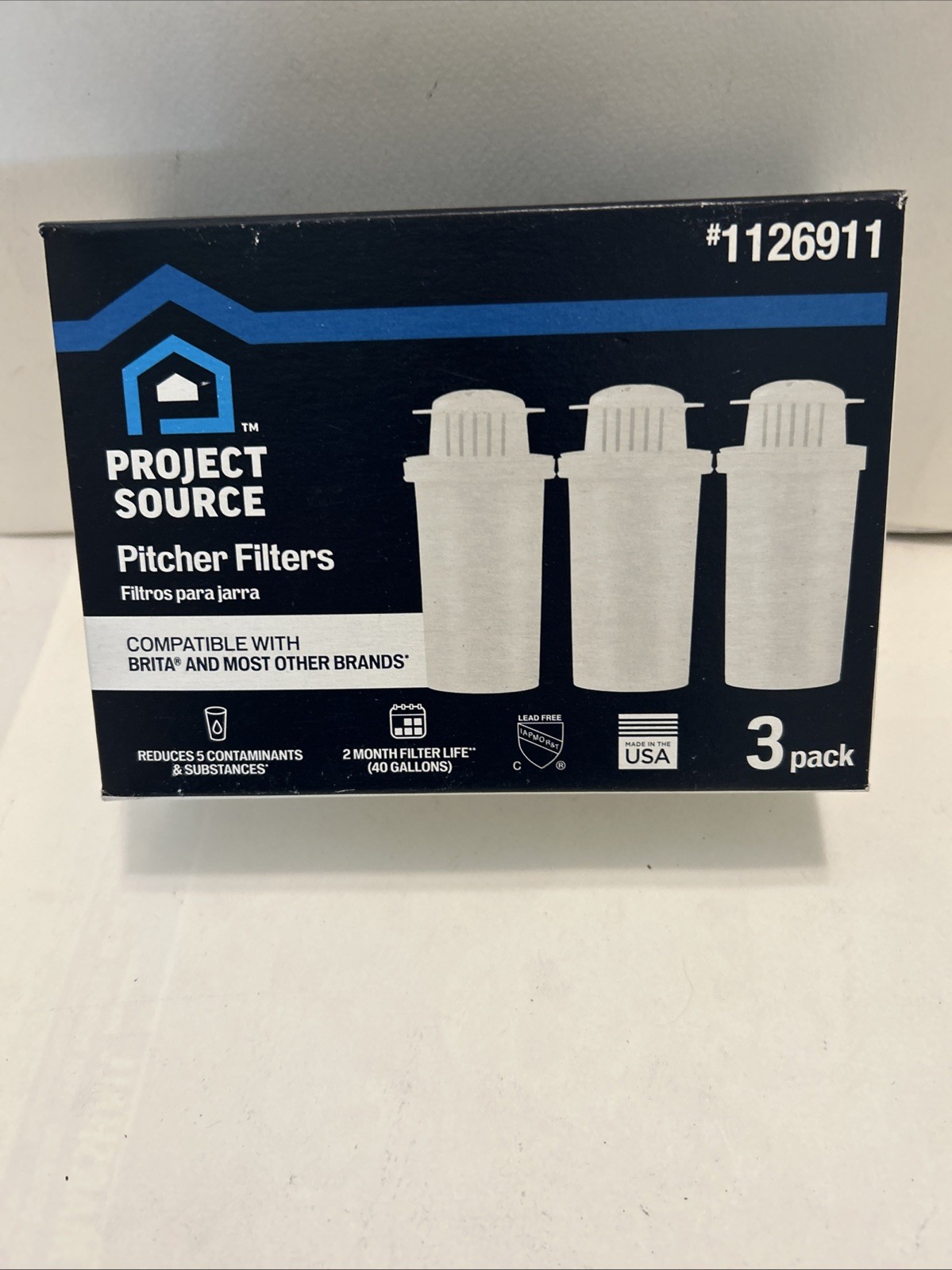 Project Source Replacement for Brita® Water Filter, Pitchers and Dispensers 3PK