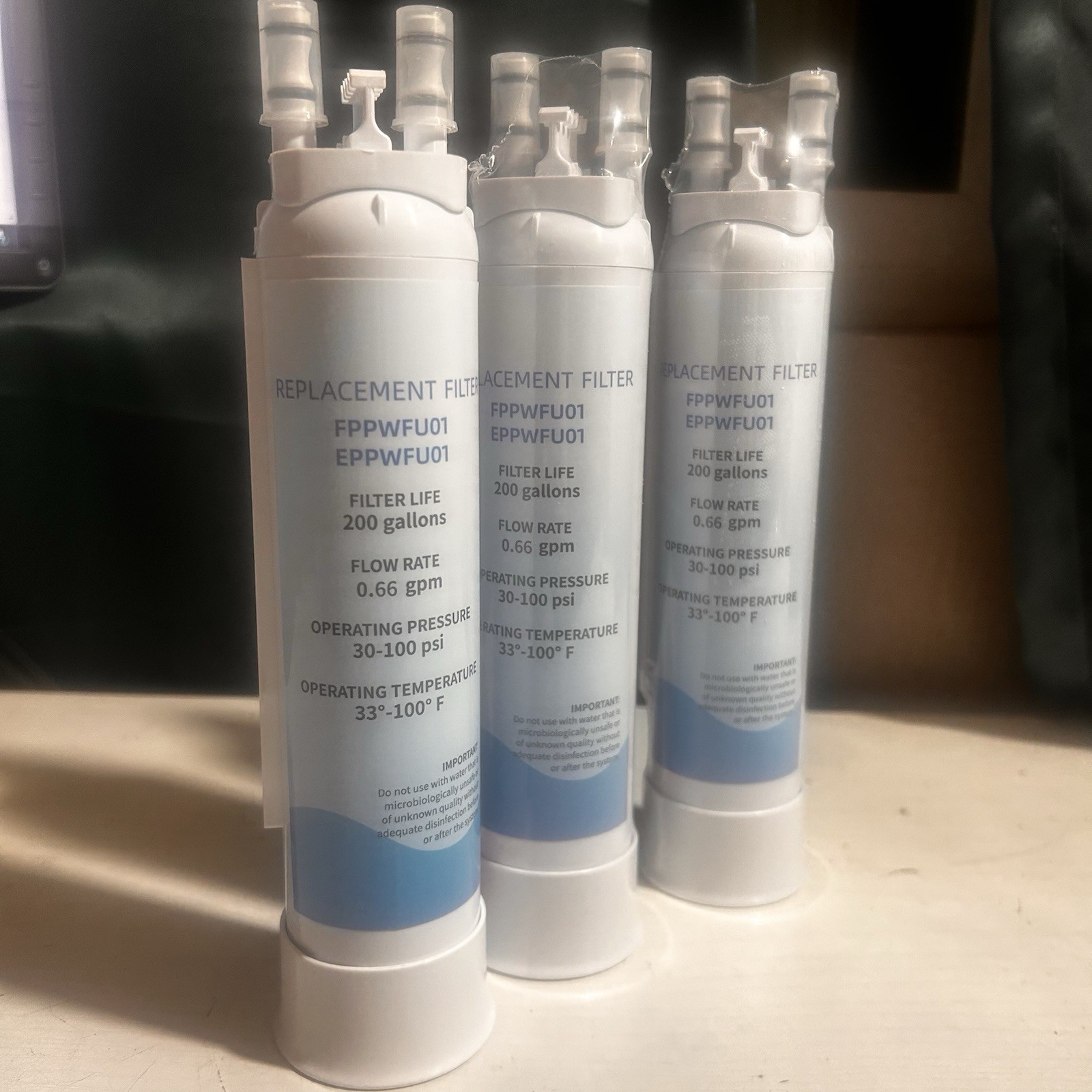 Replacement Filters Unbranded Fppwfu01 Eppwfu01 Water Filter 2 SEALED 1 UNUSED