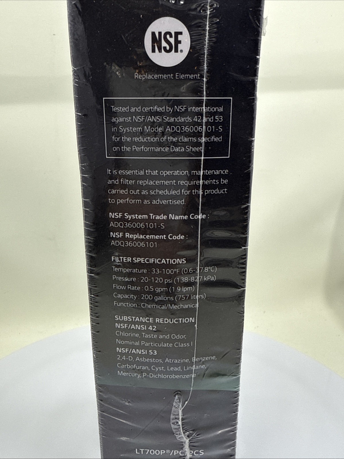 LG LT700P Refrigerator Replacement Water Filter ADQ36006101 OEM New