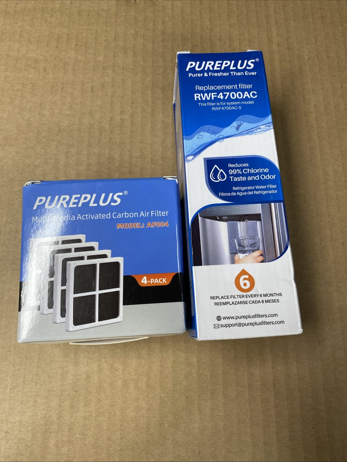 Pureplus RWF4700AC Replacement Refrigerator Water Filter Lot 1 & AF004 Pk Of 4