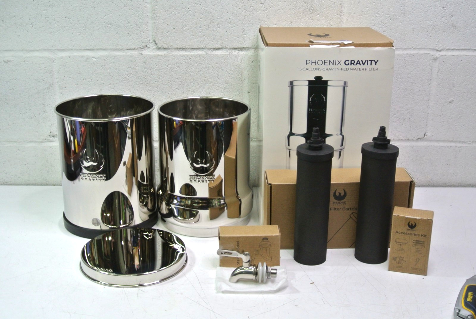 PHOENIX P12C2D0-US 1.5-Gallon Gravity-Fed Water Filter System, Stainless Steel