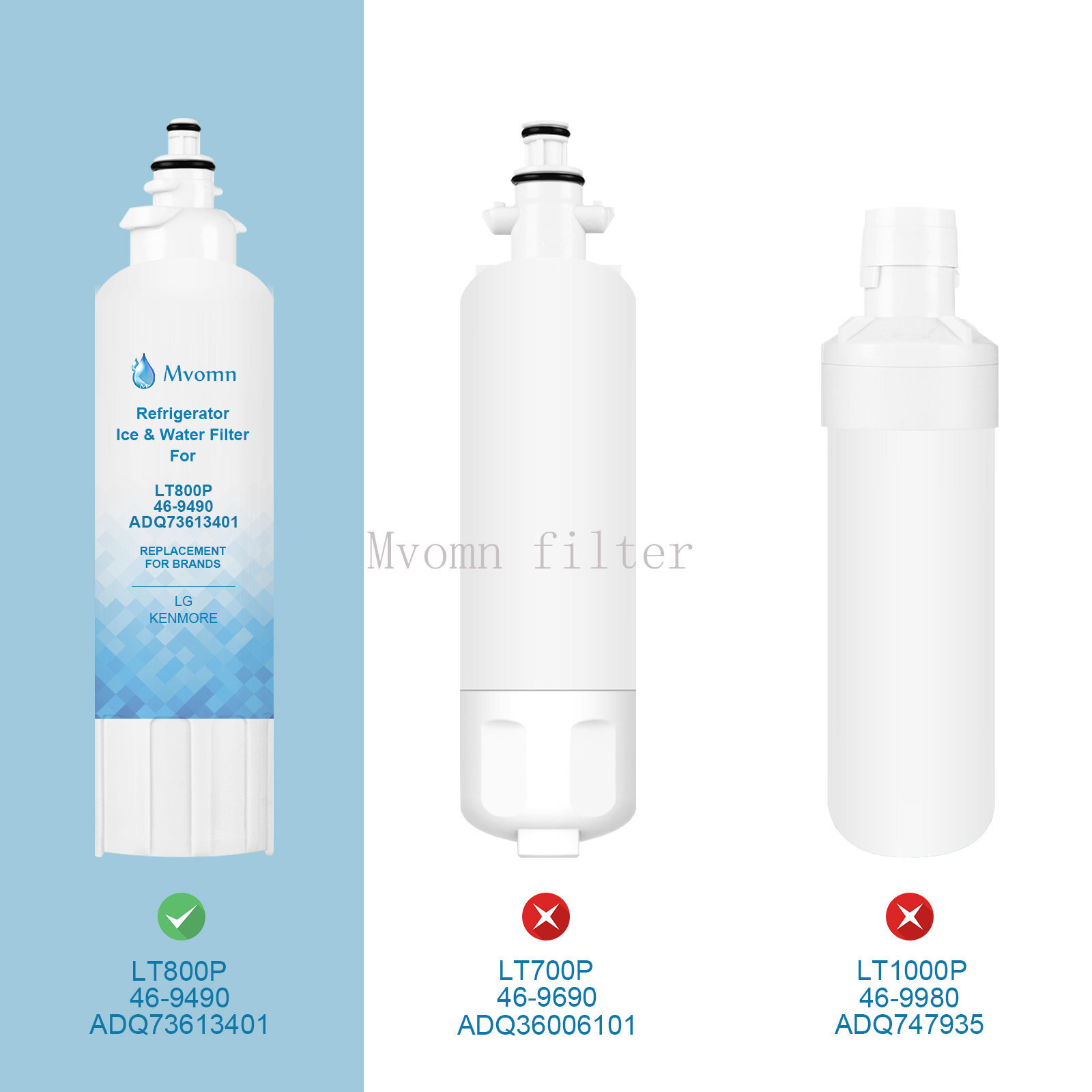 4 Pack Fit For LG LT800P ADQ73613401 HDX FML-4 ADQ73613401-S Water Filter