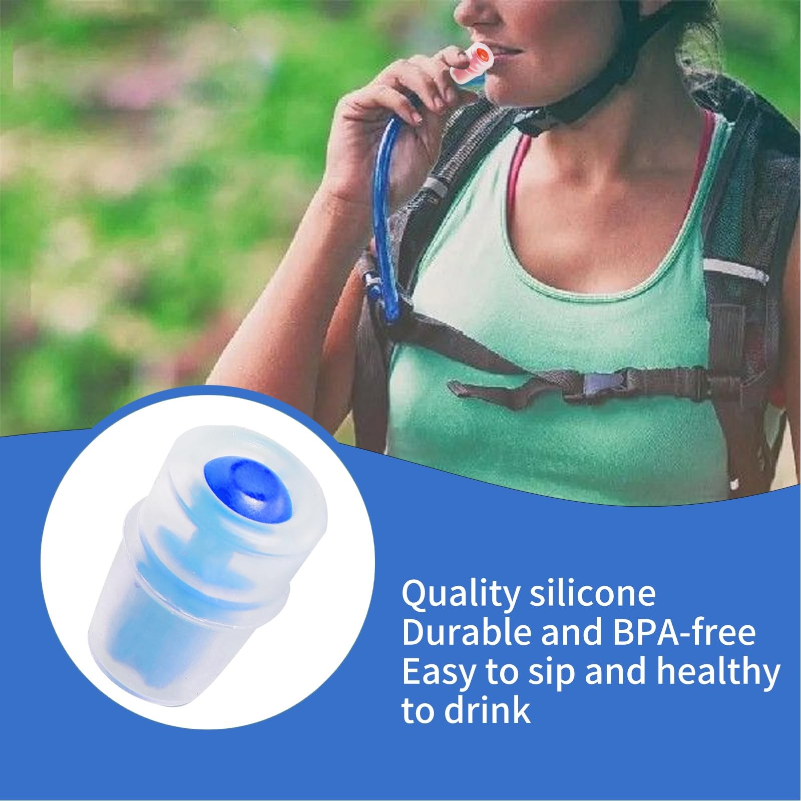 JMTEEA 4 Packs Bite Valve Replacement Mouthpiece Fit for 1.9×2.8cm, 4 Blue