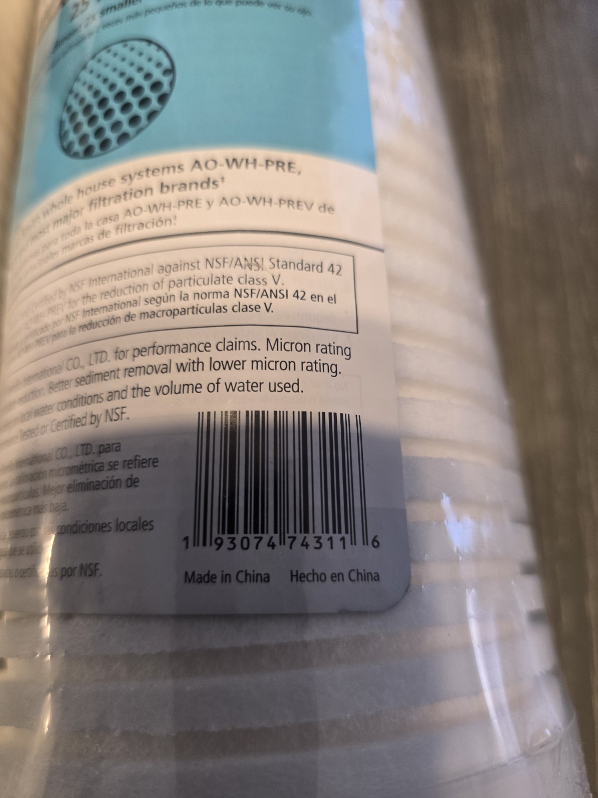 AO Smith Filter 4.5″ Universal Sediment Filter 25 Micron AO-WH-PREL-R Pack Of x4