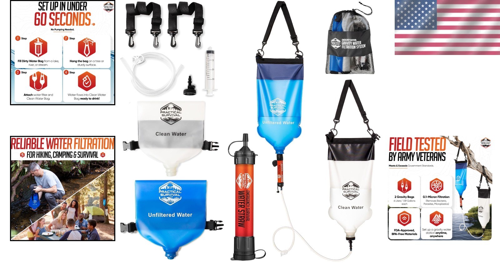 High Capacity Gravity Filtration – 99.99% Pure Water for Outdoor Adventures