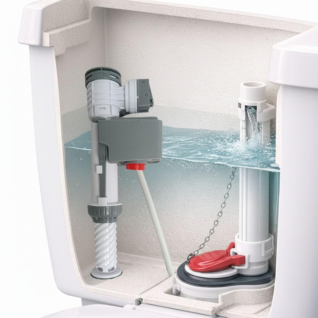 1 PCS Universal Toilet Fill Valve 400H Adjustable Water Control AntiLeak