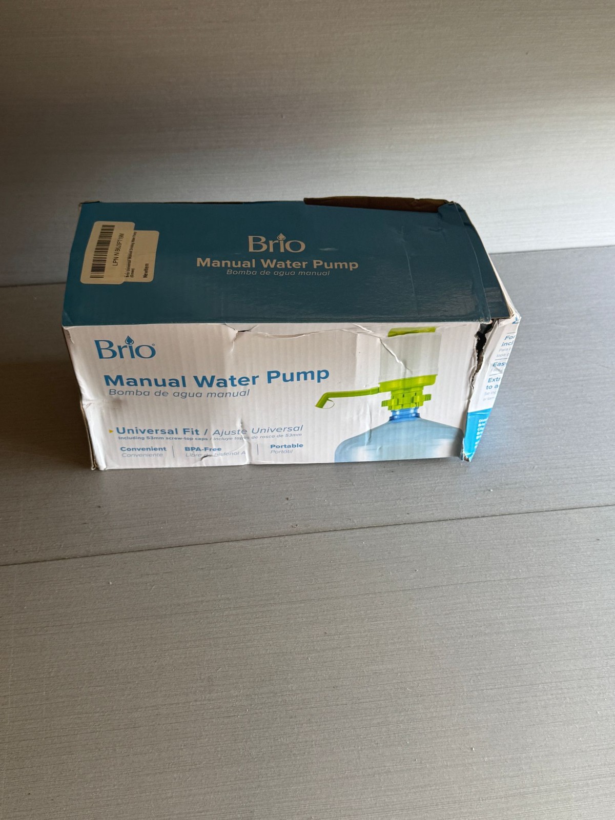 Brio Manual Water Pump Universal Fit 3 5-Gallon Bottles PU100LG Green BPA Free