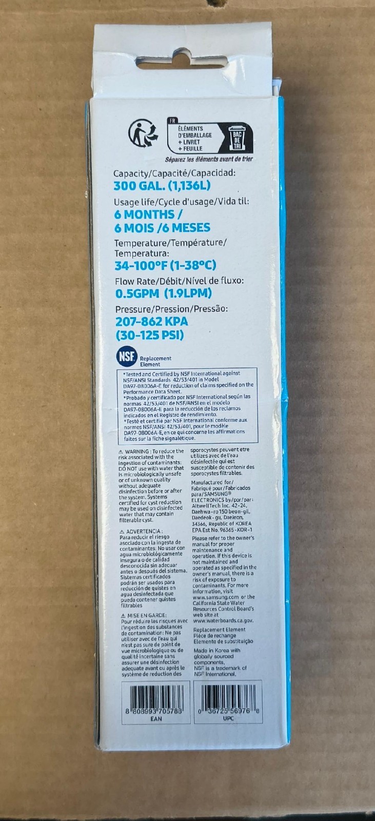 Genuine Samsung HAF-CIN/EXP DA29-00020B Refrigerator Ice & Water Filter FreeShip