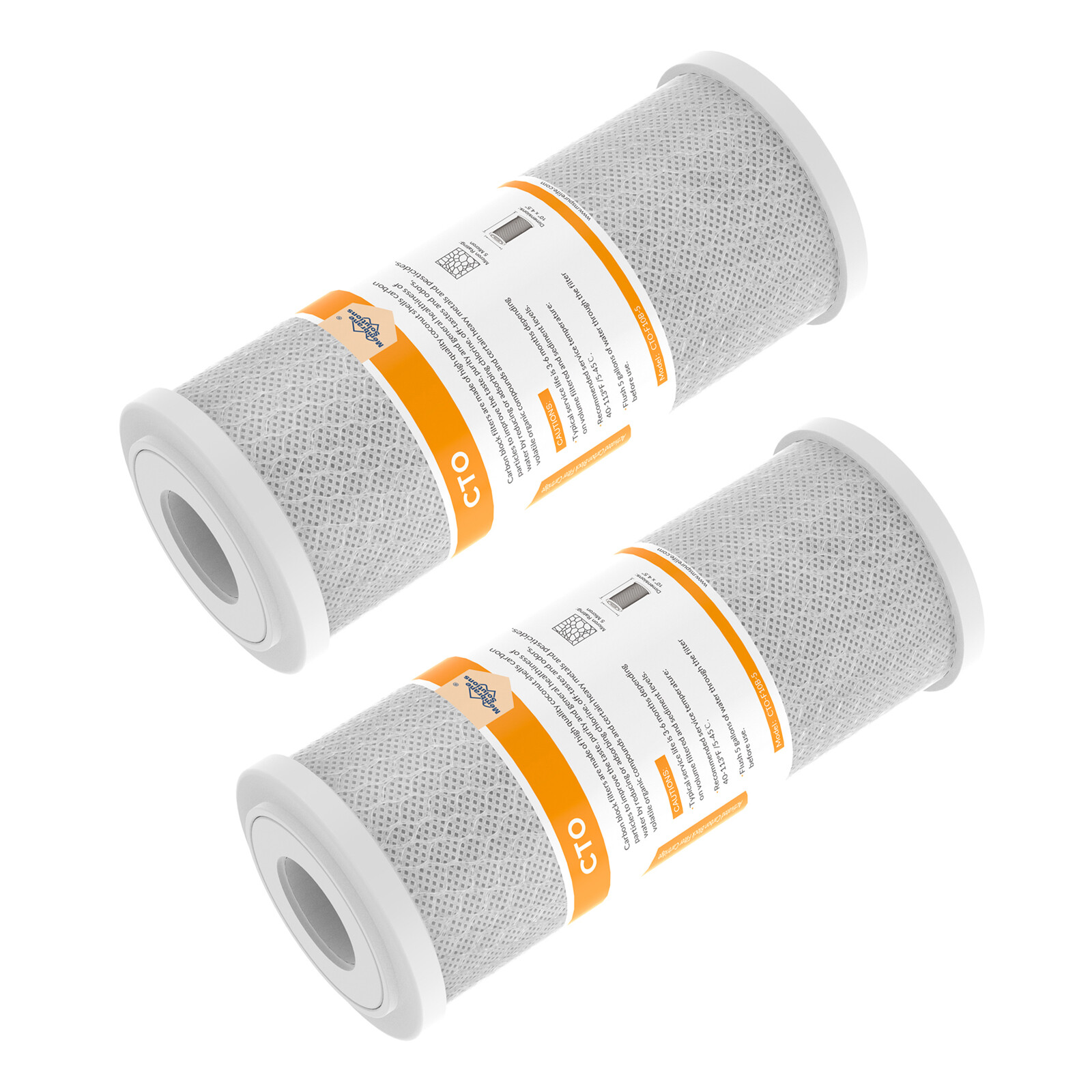 2 Pack 10″x4.5″ 5 Micron CTO Carbon Block Water Filter Whole House RO Cartridges
