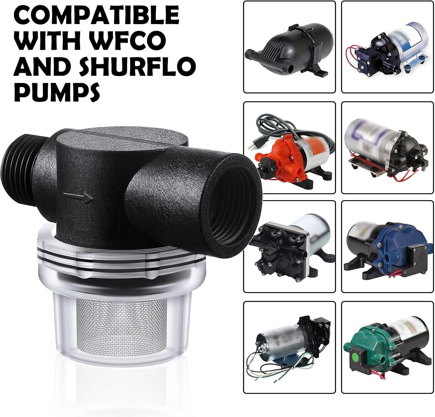 2 Pcs Water Pump Strainer Filter Set Include Twist on Pipe Filter and Extra 50 M