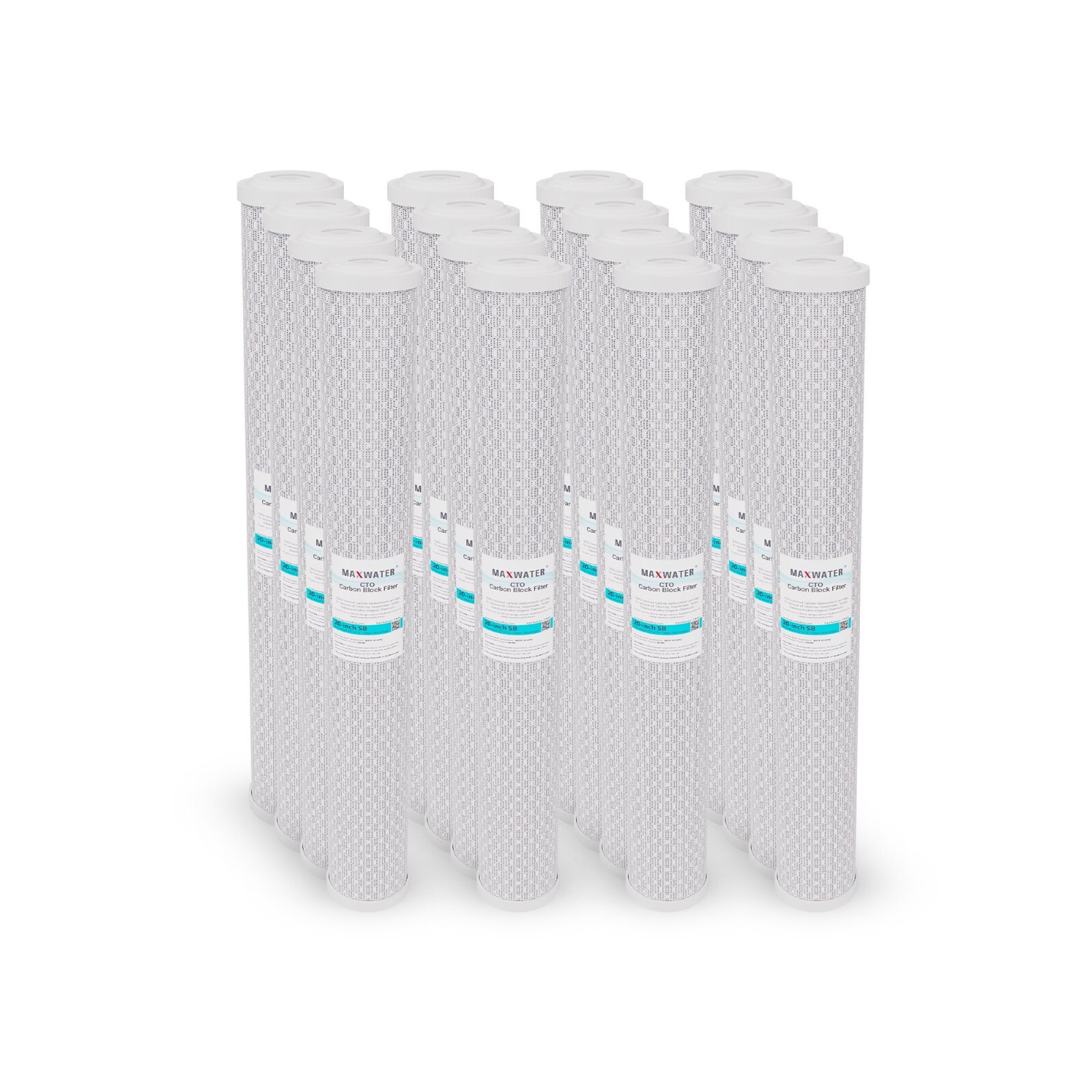 16 Pack 2.5 x 20 In Carbon Block Water Filter Whole House RO CTO 5 Micron