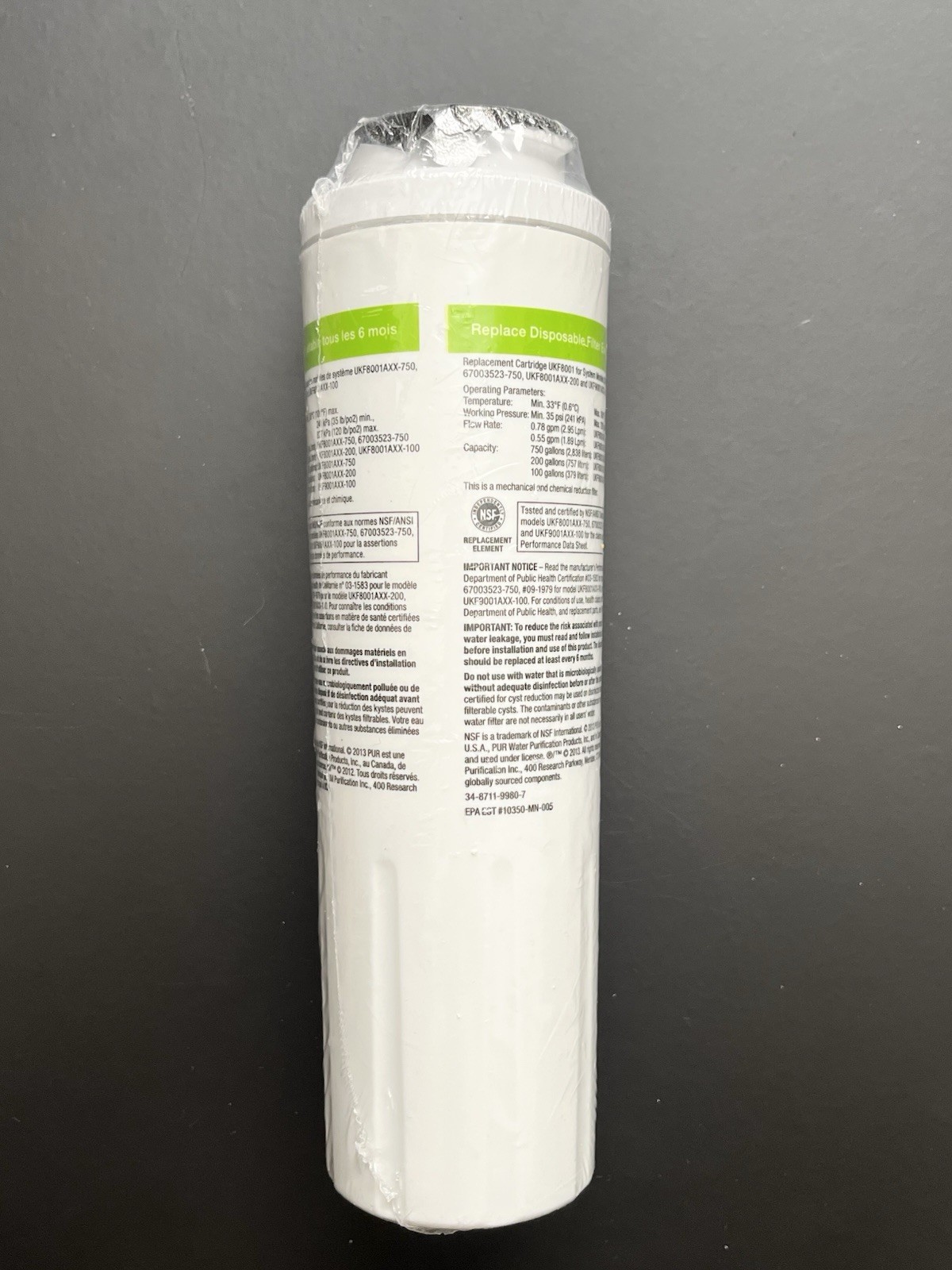 Genuine Maytag PUR REPLACEMENT Refrigerator Ice Water Filter UKF8001 New/Sealed
