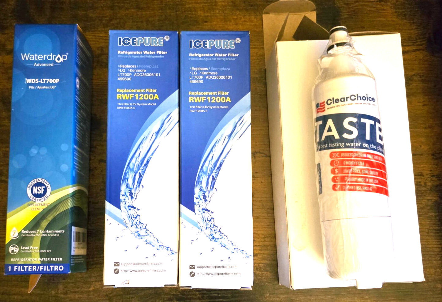 RWF1200A Refrigerator Water Filters x 7 Pcs For LG & Kenmore Compatible-Assorted