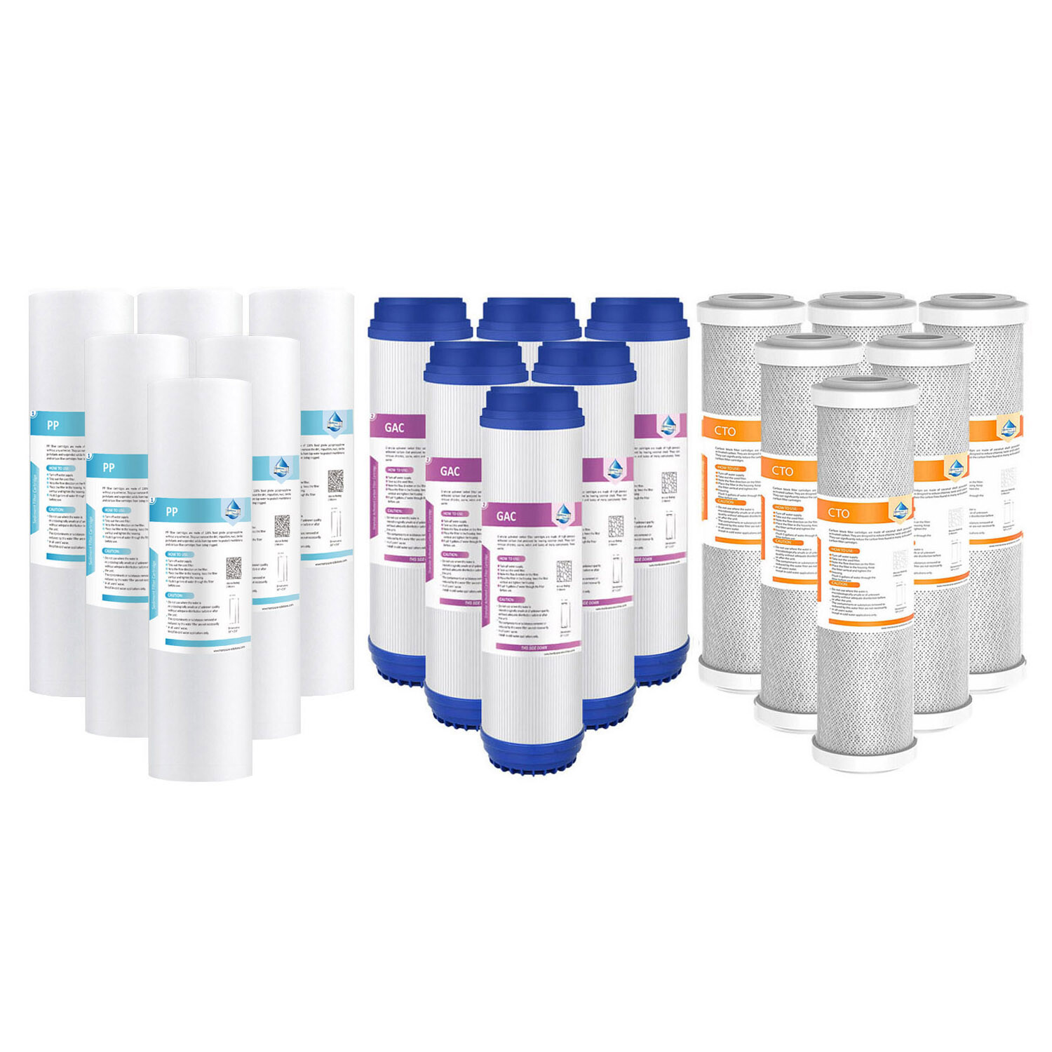 3-Stage RO Reverse Osmosis Sediment GAC Carbon Block Water Filter 1/2/3-Year Set