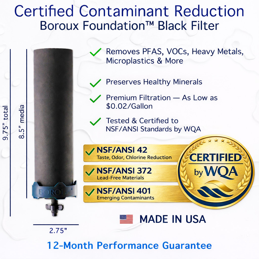 BLEMISHED Berkey Water Filter System & Certified Boroux Foundation Black Filters