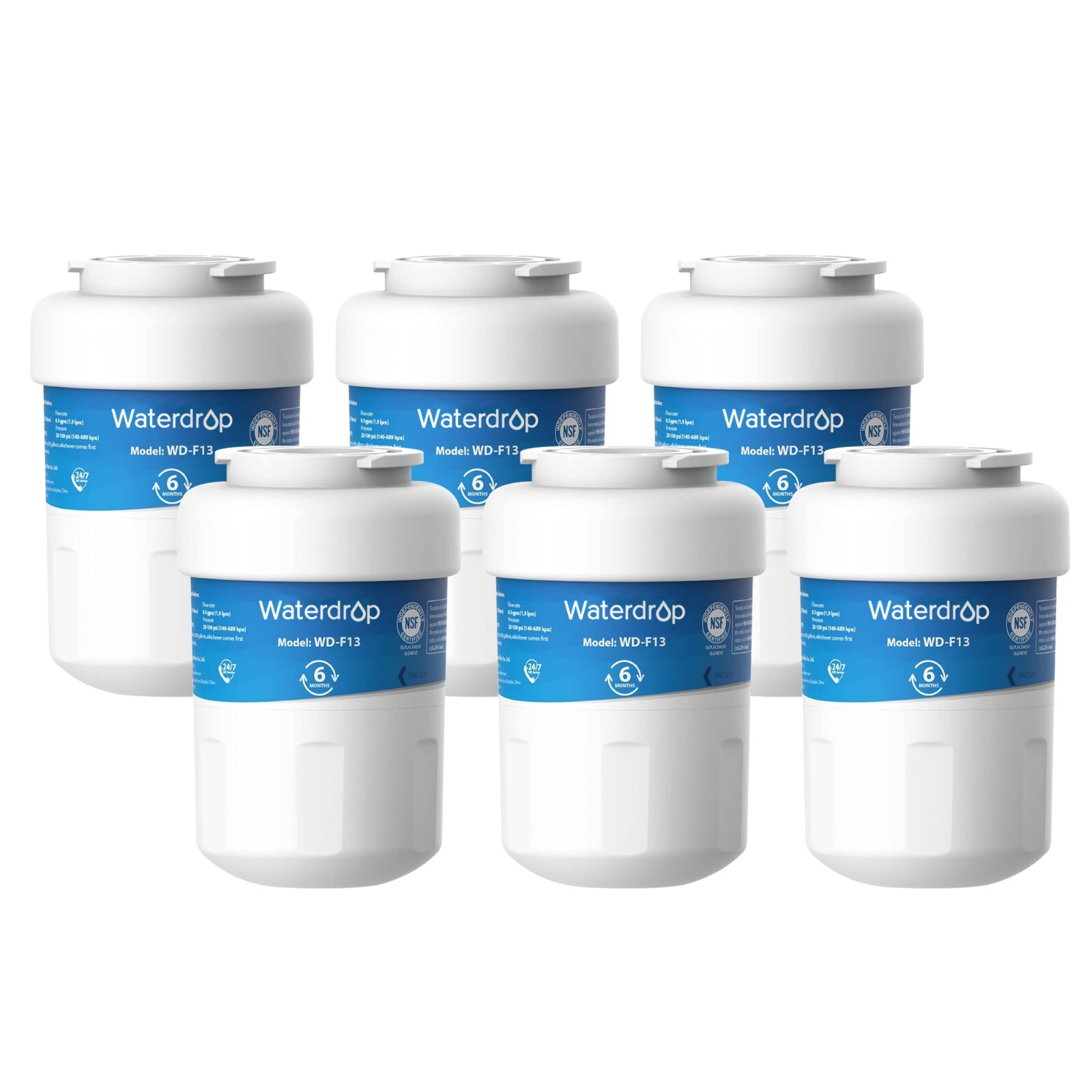 Waterdrop Refrigerator Water Filter Replacement for GE® Smart Water MWF MWFI (6)