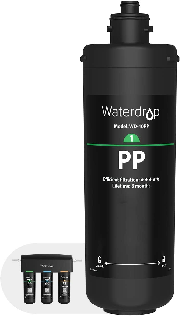 Waterdrop WD-10PP Under Sink Water Filter, Replacement TSA & TSB 3-Stage Under S