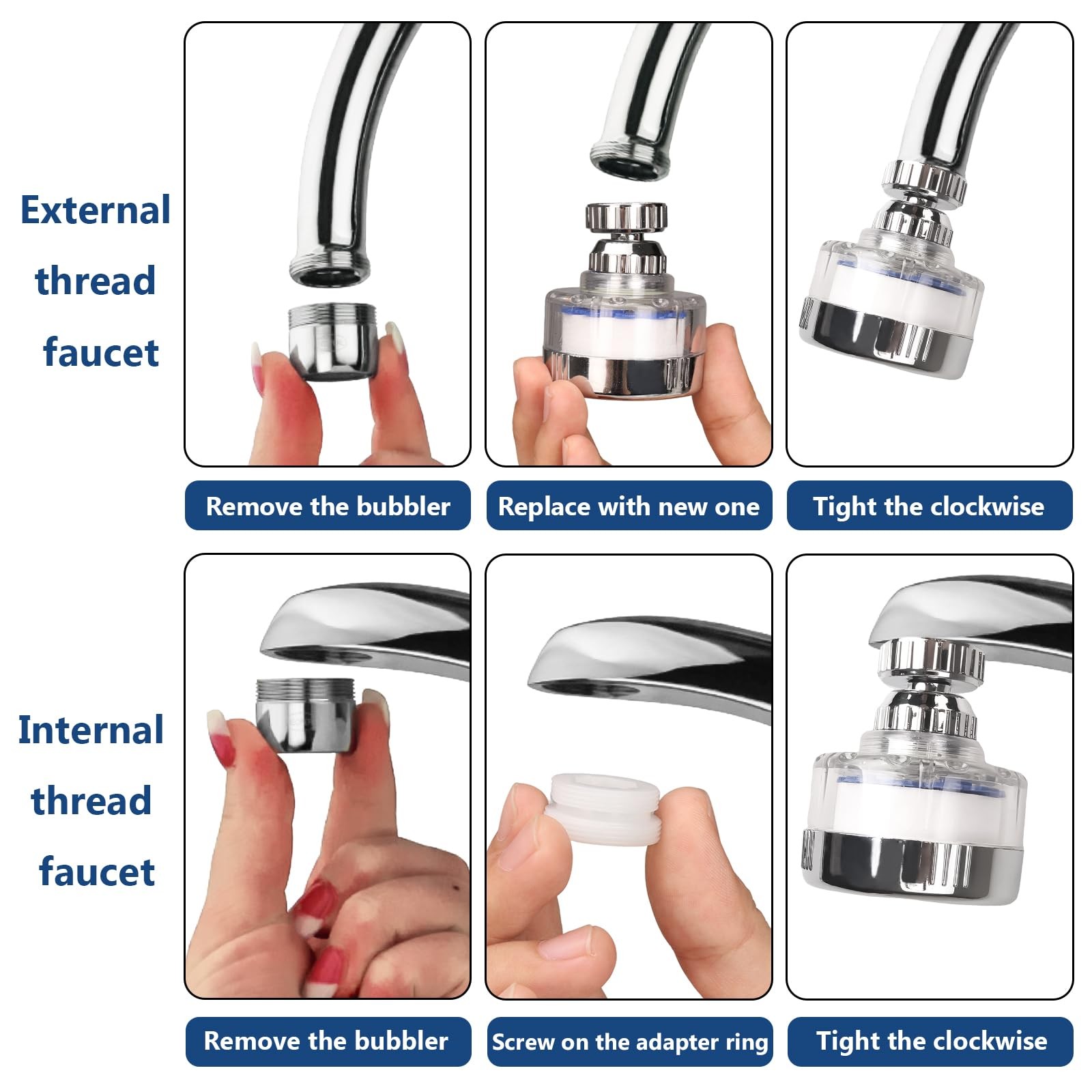 14 Pcs Sink Water Filter with Filter Elements Set, Universal Sink Faucet Filt…