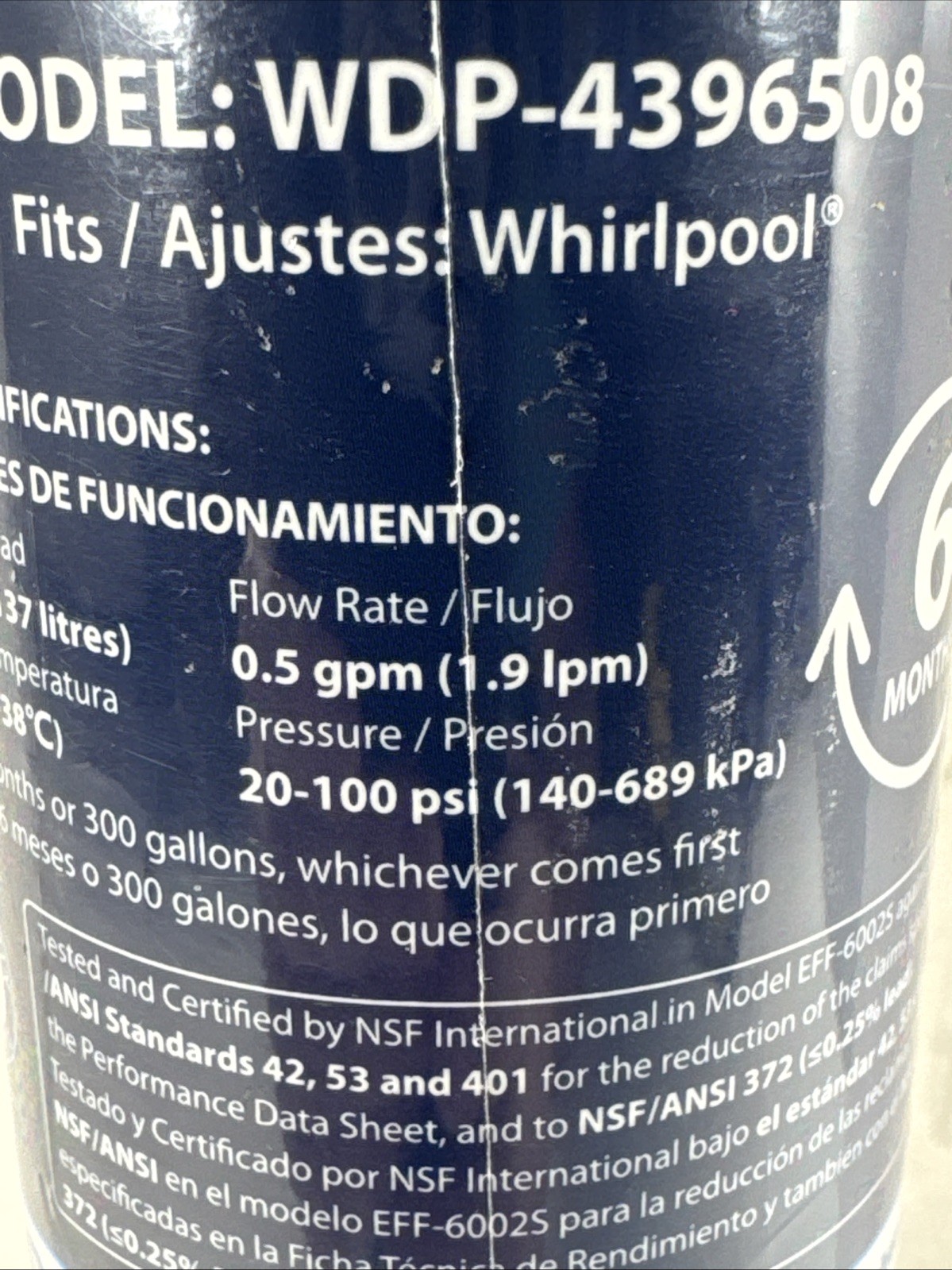 NEW SEALED Waterdrop Plus Filter For Whirlpool WDP-4396508