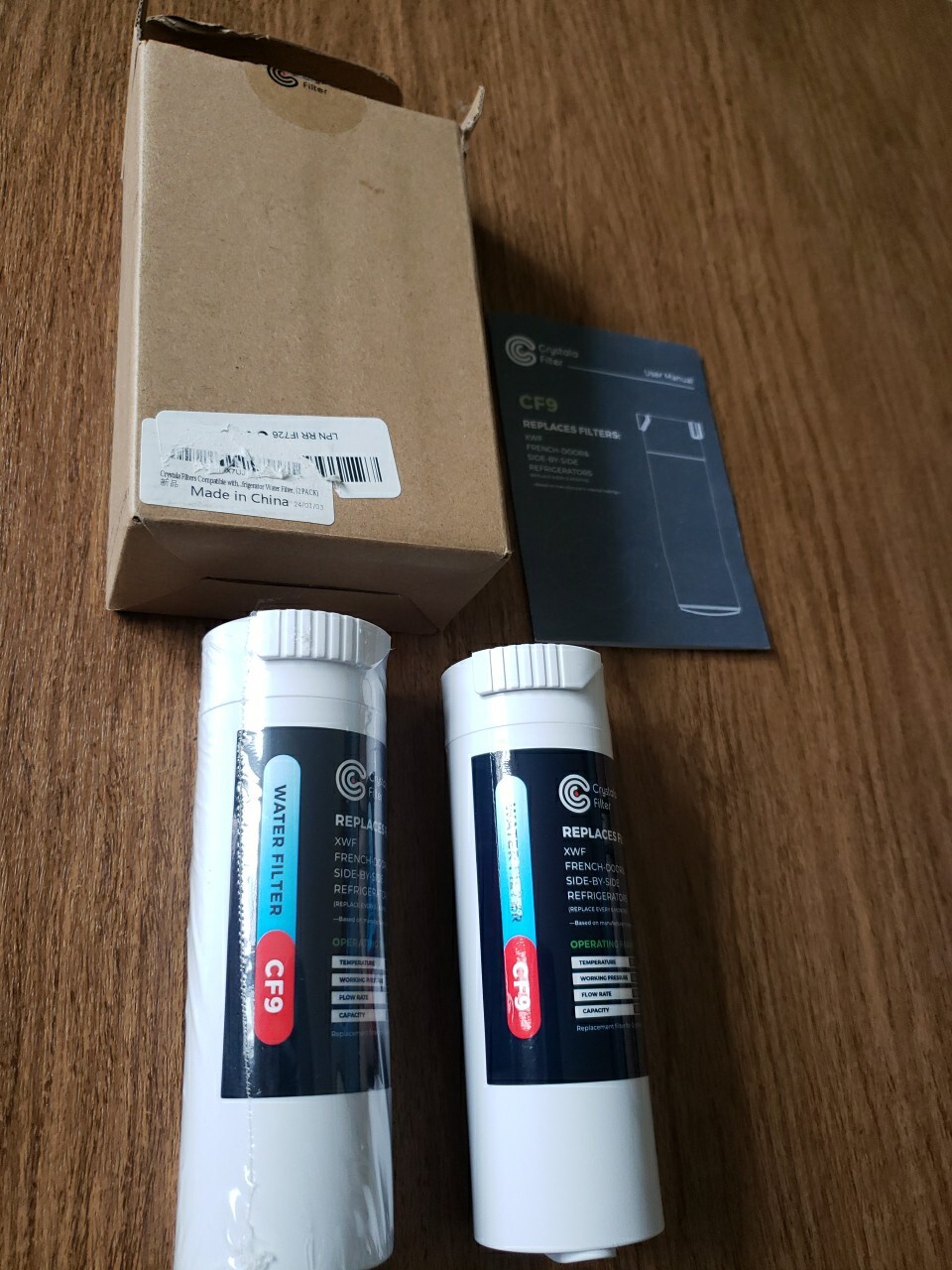 Crystala Filters 4 Pack Replaces Filters XWF, French Door & Side-by-side CF9 New