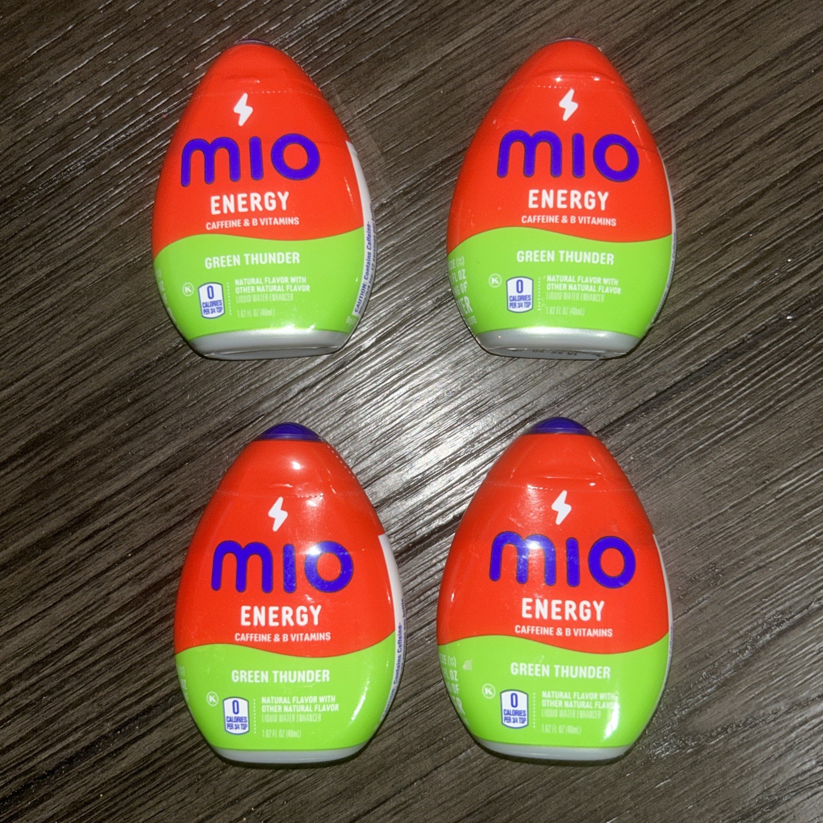Mio Energy Green Thunder Liquid Water Caffeine & B Vitamins 1.62oz Pack 4 (2027)