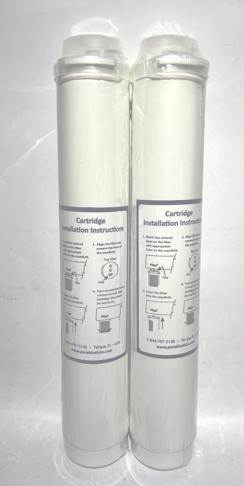 Sealed Pure Blue H2O Stage 1 & 2 Sediment Pre-Carbon CTO 2 Filters Green Yellow