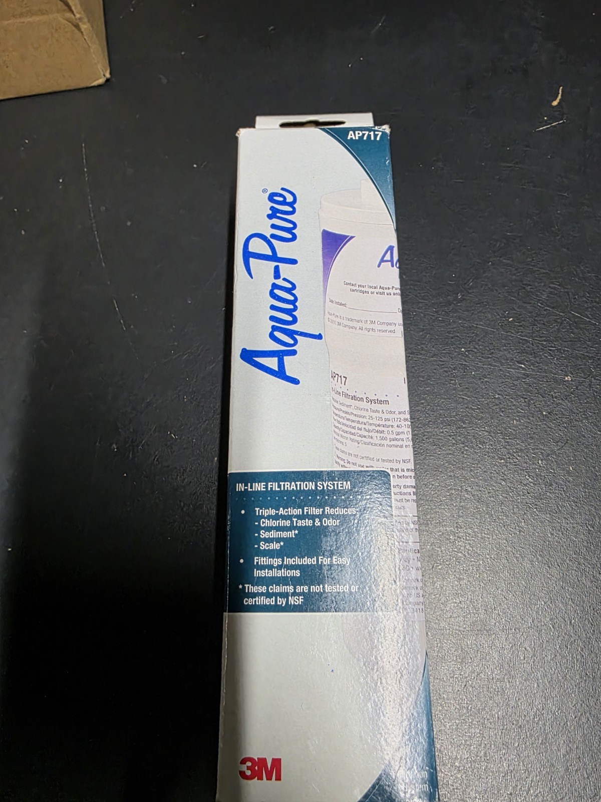 3M Aqua Pure In Line replacement triple action 5 micron water filter model AP717