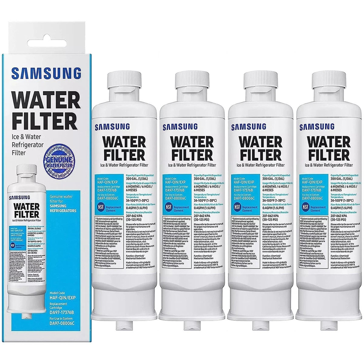 NEW 2-8PK ✅ Genuine Samsung DA97-17376B HAF-QIN/EXP REFRIGERATOR Water Filter