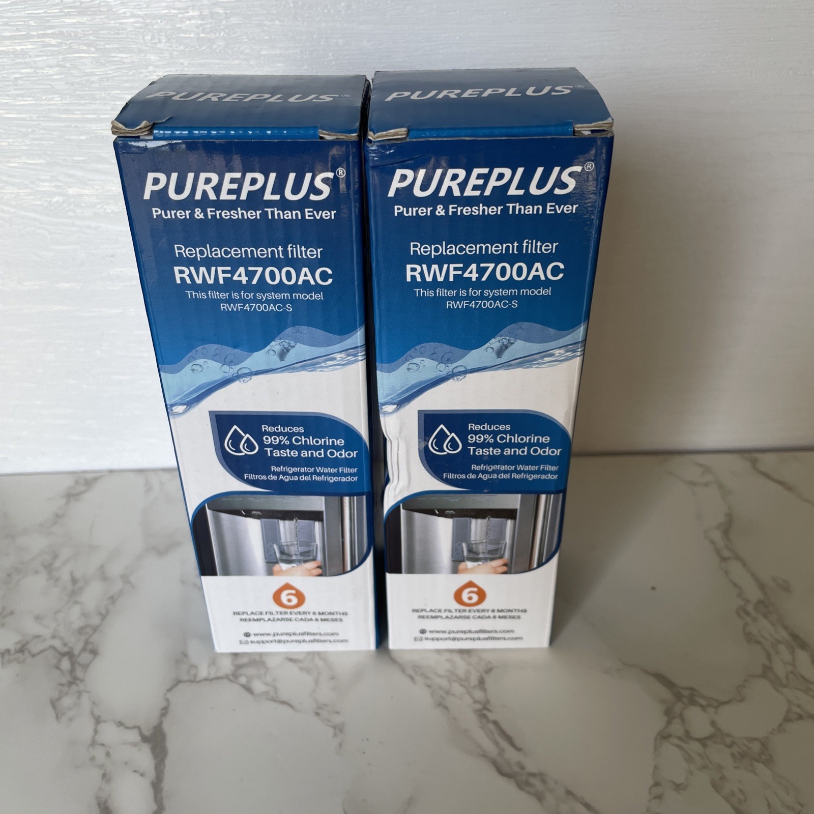 2 NEW Water Filters Refrigerator Pureplus RWF4700AC for model RWF4700AC-S