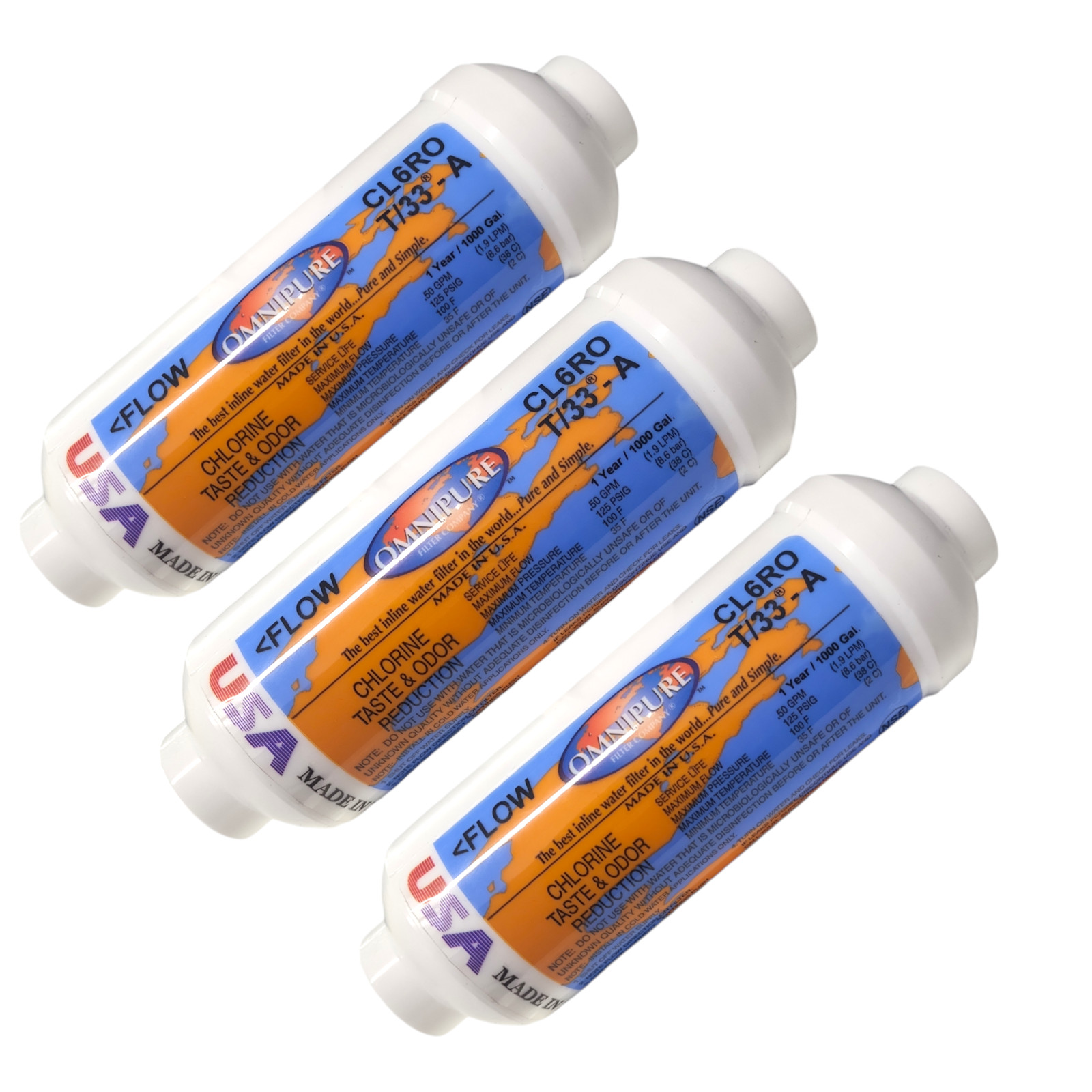 Omnipure CL6ROT/33-A Carbon filter for Chlorine and Taste 6″x 2″ for 1/8″ FPT